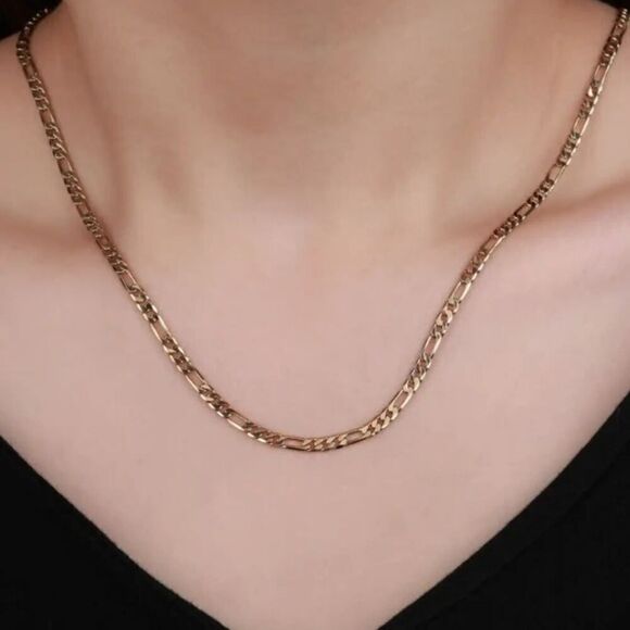 Gold Plated Cuban Chain Necklace Unisex Minimalist Jewelry Versatile Layering - Picture 9 of 10